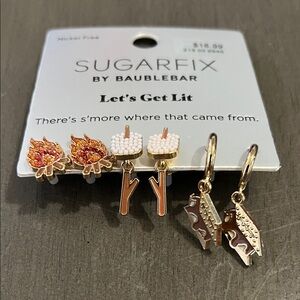 Sugarfix by BaubleBar Gold and Red Earrings Set